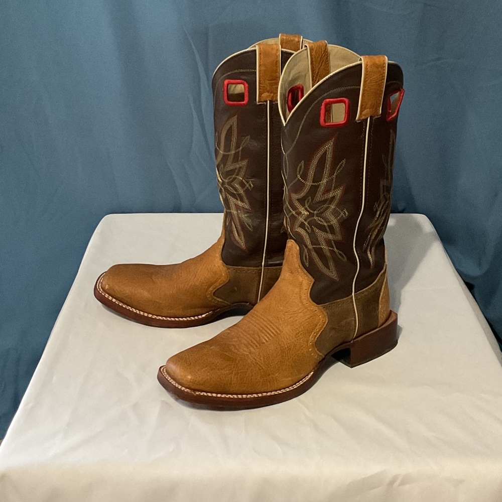 Double H Two-Tone Square-Toed Boots 9 1/2D - Picture 4 of 6